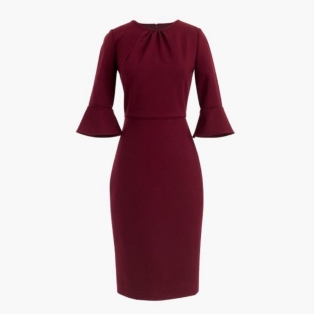 J. Crew Bell Sleeve Sheath Dress - Stretch Ponte